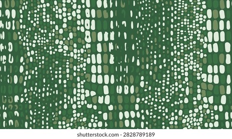seamless vector background featuring a dark green crocodile or reptile skin texture with organic dotted scales for modern fabric and graphic prints
