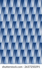 Seamless vector background featuring a geometric trapezoid pattern with a modern gradient effect. The design creates an isometric illusion and dimensional depth using color contrast. 