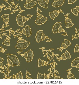 Seamless vector background with floral elements. 