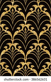 Seamless vector background from a floral golden ornament, Fashionable modern wallpaper or textile. Rich, beautiful and expensive template