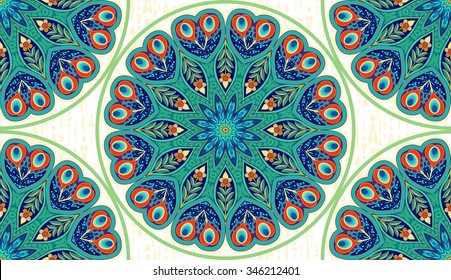 Seamless vector background with floral paisley pattern. Delicate backdrop.
