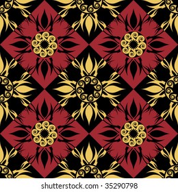 seamless vector background, floral pattern