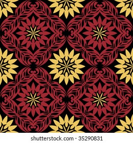 seamless vector background, floral pattern