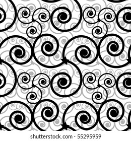 Seamless vector background. Floral swirl ornament pattern