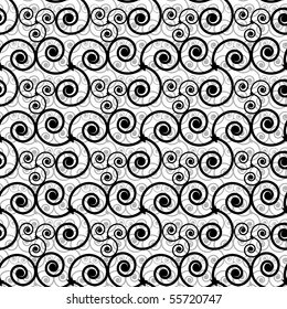 Seamless vector background. Floral swirl ornament pattern
