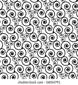 Seamless vector background. Floral swirl ornament pattern