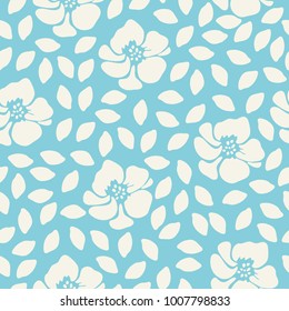 A seamless vector background flower and leaf pattern 