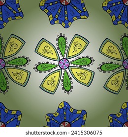 seamless vector background with flowers. Children style. Colour Spring Theme seamless pattern Background. Flat Flower Elements Design.