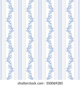 Seamless vector background with french plant pattern in vintage style.