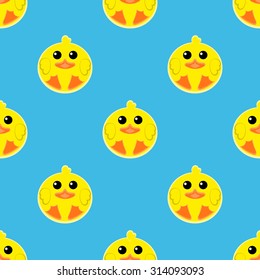 Seamless vector background funny animals symbol Duck