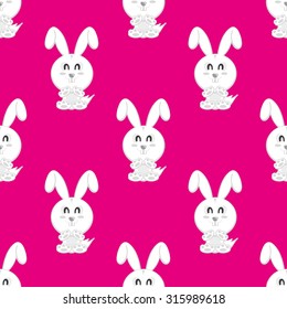 Seamless vector background funny animals symbol RABBIT