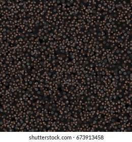 Seamless vector background. Galaxy - magic confetti, brown tone on black. Infinite design in EPS 10. Well suited for banners, posters, cards., Cloth, paper