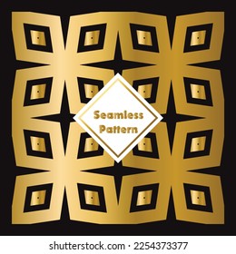 Seamless vector background, Geometric abstract pattern, Black and Gold texture.