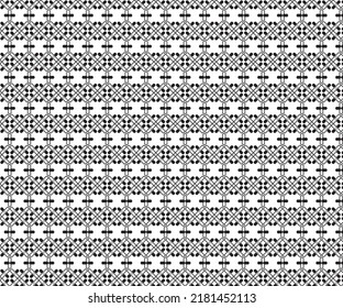 Seamless vector background geometric pattern design. Perfect for fabric textures, wrapping paper art and wallpaper illustration. This vector graphic contais a grid filled with black elements