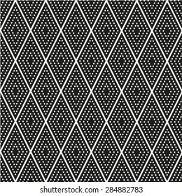 Seamless vector background. The geometric pattern by dots, lines, rhombuses.