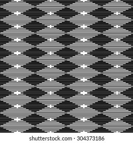 Seamless vector background. The geometric pattern by stripes, lines, rhombuses.
