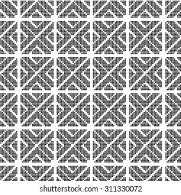 Seamless vector background. The geometric pattern by stripes, lines, rhombuses.