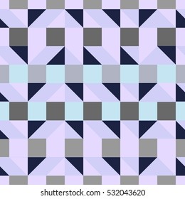 Seamless vector background geometric pattern in soft colors with squares and triangles for your design