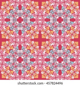 Seamless vector background geometric  shapes. Abstract pattern, mandala motif