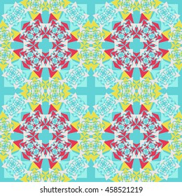 Seamless vector background geometric  shapes. Abstract pattern, mandala motif