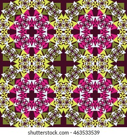 Seamless vector background geometric  shapes. Abstract pattern, mandala motif