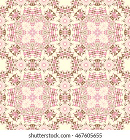 Seamless vector background geometric  shapes. Abstract pattern, mandala motif