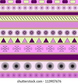 Seamless vector background with geometrical figures and snowflakes. eps 8