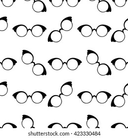 Seamless vector background with glasses