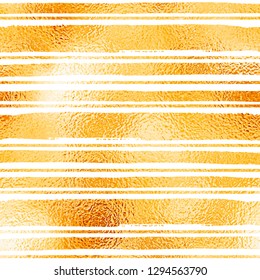 Seamless vector background with golden foil stripes