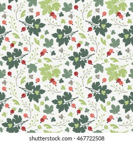 Seamless vector background with gooseberries in a retro style.