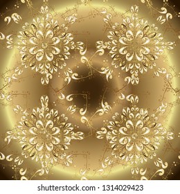 Seamless vector background. Graphic modern seamless pattern on beige and brown colors. Seamless floral pattern. Wallpaper baroque, damask.