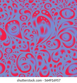 Seamless vector background. Graphic modern pattern. Red and blue texture. Abstract pattern in Arabian style.
