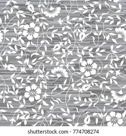 A seamless vector background. Gray and white texture. Floral ornament. Graphic vector pattern