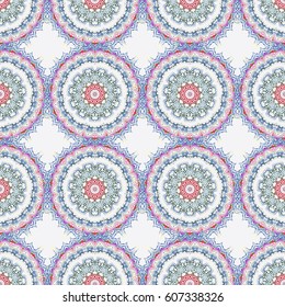 Seamless vector background. Green and violet texture. Abstract pattern in Arabian style. Graphic modern pattern.