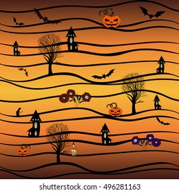 Seamless vector background. Halloween. Use printed materials, signs, items, websites, maps, posters, postcards, packaging.