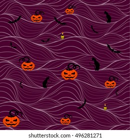Seamless vector background. Halloween. Use printed materials, signs, items, websites, maps, posters, postcards, packaging.