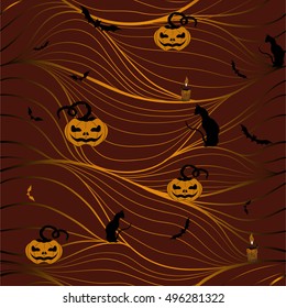 Seamless vector background. Halloween. Use printed materials, signs, items, websites, maps, posters, postcards, packaging.