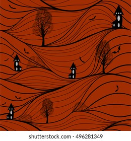 Seamless vector background. Halloween. Use printed materials, signs, items, websites, maps, posters, postcards, packaging.