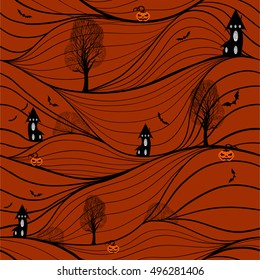 Seamless vector background. Halloween. Use printed materials, signs, items, websites, maps, posters, postcards, packaging.