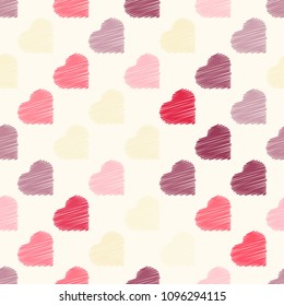 seamless vector background with hearts