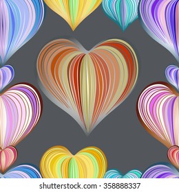 Seamless vector background - hearts.