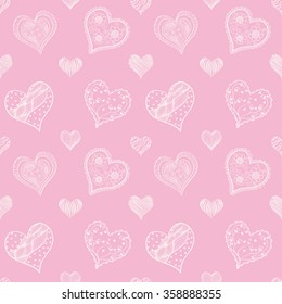 Seamless vector background - hearts.
