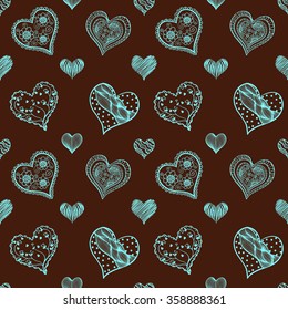 Seamless vector background - hearts.