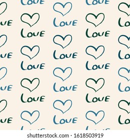 Seamless vector background with hearts, arrows, ringlets, flowers, love.  Perfect for wallpaper, web page background, textile. Glittering gold and watercolor pink hearts pattern.
