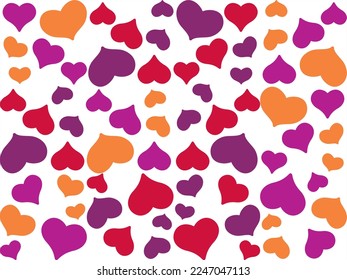 Seamless vector background with hearts and Love words. Love, wedding, invitation, greetings, Valentines day design, wrapping, page and others.
