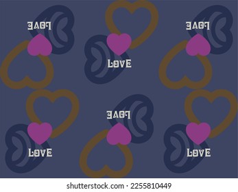Seamless vector background with hearts and Love words happy valentine words. Love, wedding, invitation, greetings, Valentines day design, wrapping, page and others.
