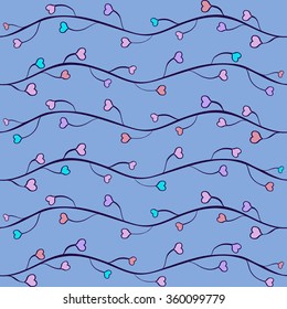 Seamless vector background - hearts. Occasion Valentine's Day or wedding.