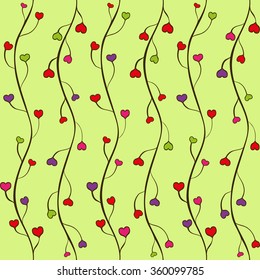 Seamless vector background - hearts. Occasion Valentine's Day or wedding.