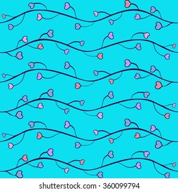 Seamless vector background - hearts. Occasion Valentine's Day or wedding.