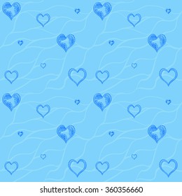 Seamless vector background. Hearts set for wedding and valentine design.